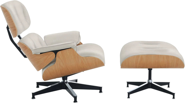 Eames® Lounge Chair and Ottoman - Leather - Herman Miller® - Chairs - Classic - White Oak - Prone Lotus - HORNE