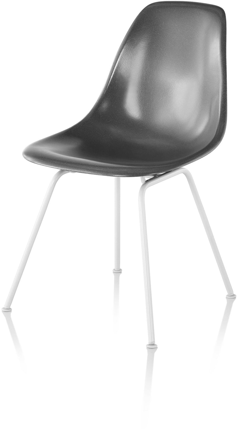 Eames® Molded Fiberglass Side Chair – 4 - Leg Base - Herman Miller® - Chairs - White - Parchment - Standard Glide - HORNE