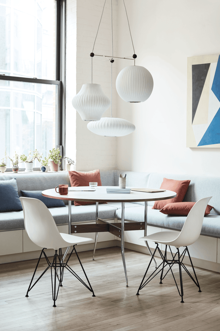 Eames® Molded Fiberglass Side Chair – Wire Base - Herman Miller® - Chairs - White - Parchment - Standard Glide - HORNE