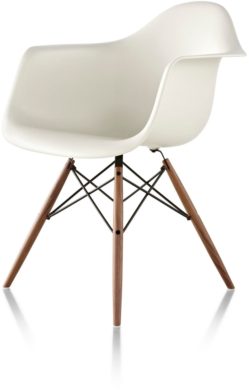 Eames® Molded Plastic Armchair – Dowel Base - Herman Miller® - Chairs - White - Natural Maple - White - HORNE