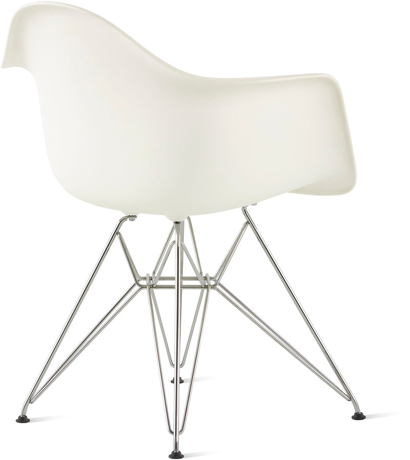 Eames® Molded Plastic Armchair – Wire Base - Herman Miller® - Chairs - White - Standard Glide - Black - HORNE