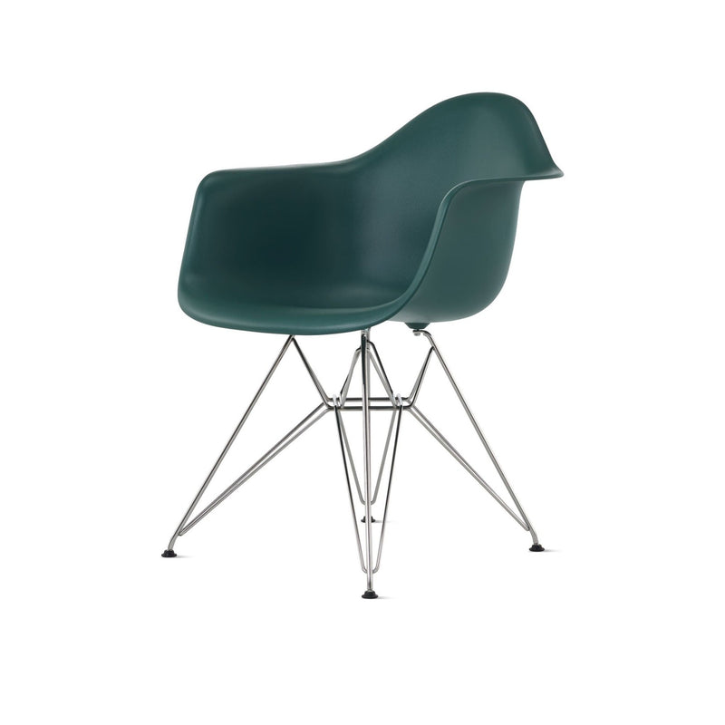 Eames® Molded Plastic Armchair – Wire Base - Herman Miller® - Chairs - White - Standard Glide - Black - HORNE