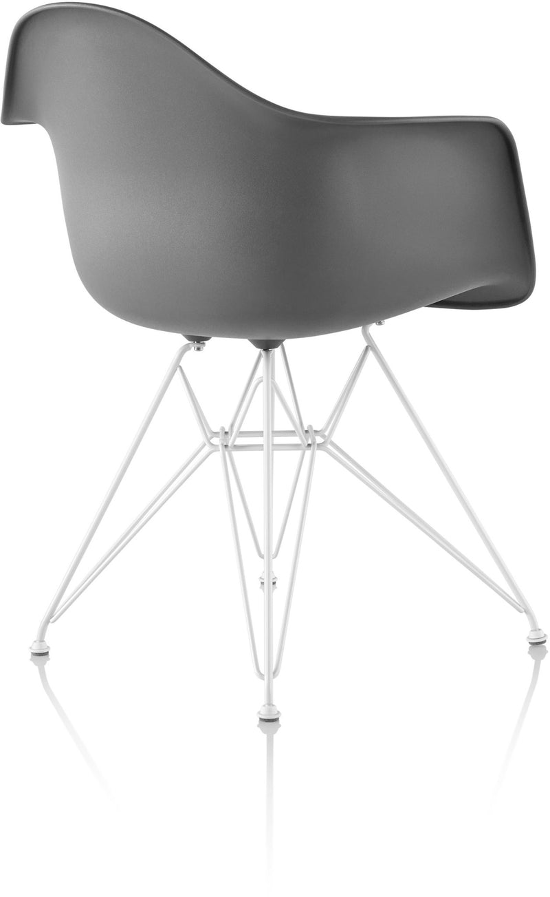 Eames® Molded Plastic Armchair – Wire Base - Herman Miller® - Chairs - White - Standard Glide - Black - HORNE