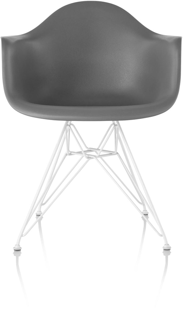 Eames® Molded Plastic Armchair – Wire Base - Herman Miller® - Chairs - White - Standard Glide - Black - HORNE