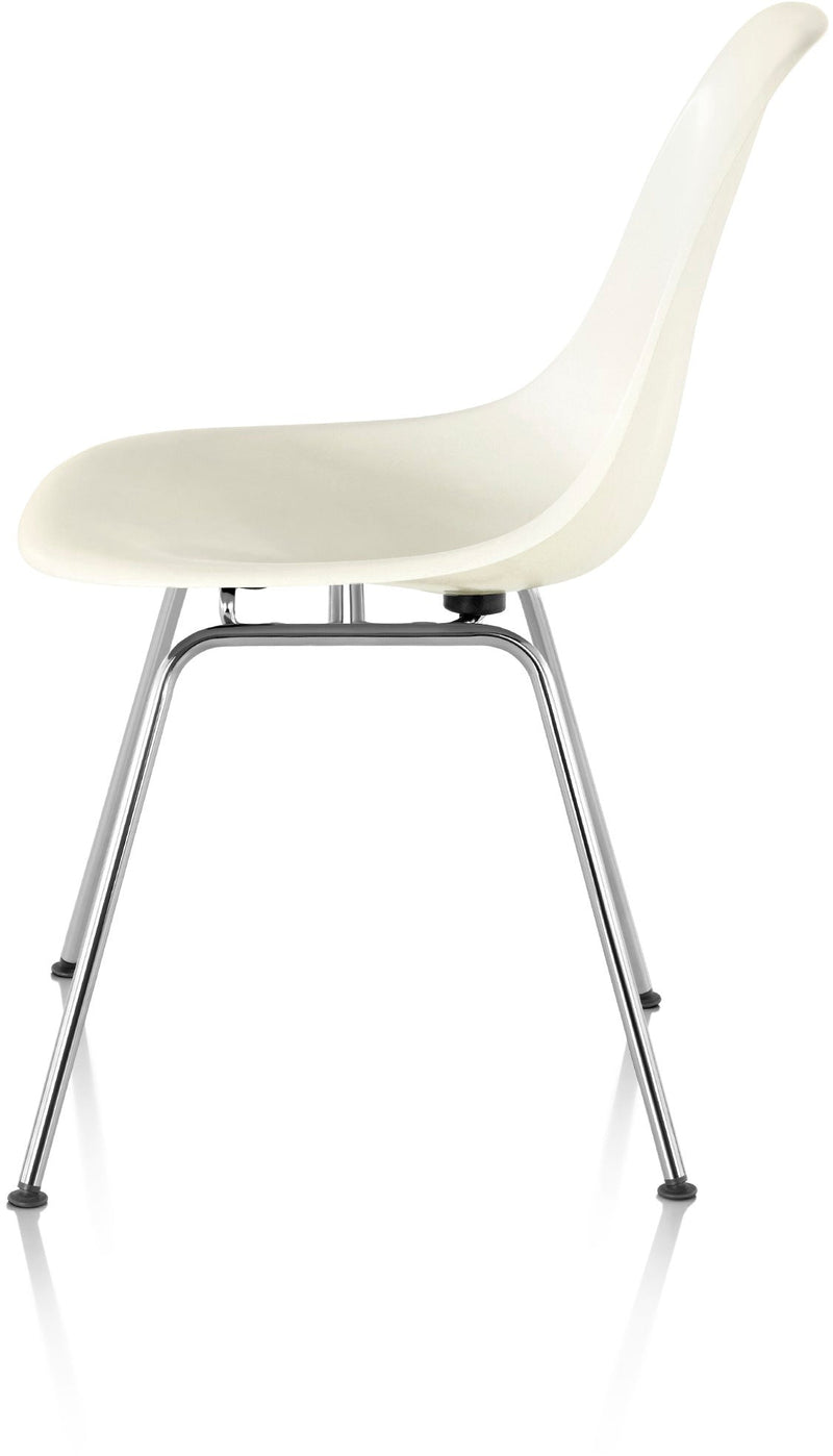 Eames® Molded Plastic Side Chair – 4 - Leg Base - Herman Miller® - Chairs - White - Evergreen - Standard Glide - HORNE