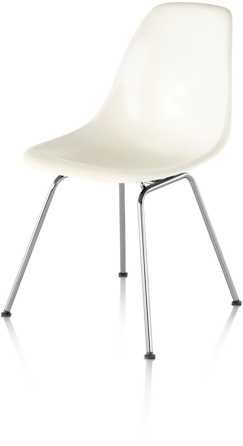 Eames® Molded Plastic Side Chair – 4 - Leg Base - Herman Miller® - Chairs - White - Evergreen - Standard Glide - HORNE
