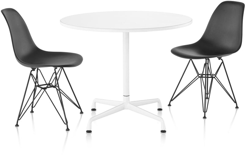 Eames® Molded Plastic Side Chair – Wire Base - Herman Miller® - Chairs - White - Black - Standard Glide - HORNE