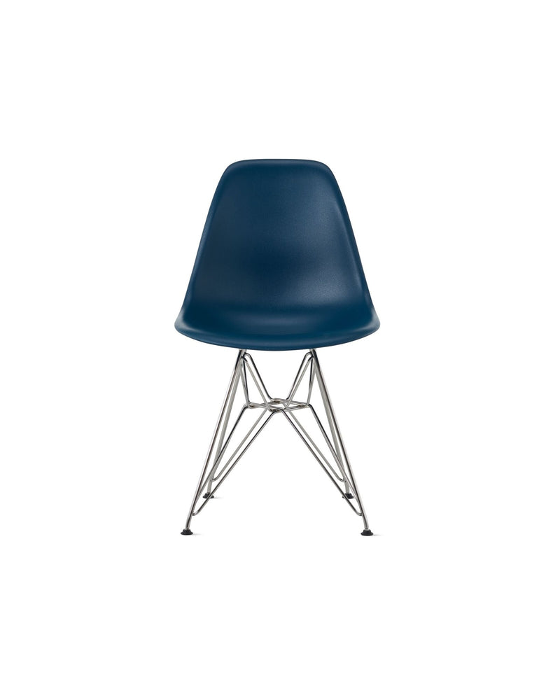Eames® Molded Plastic Side Chair – Wire Base - Herman Miller® - Chairs - White - Black - Standard Glide - HORNE