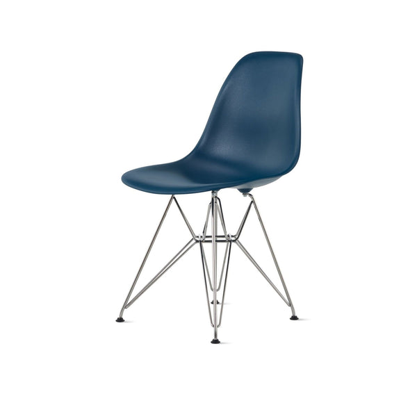 Eames® Molded Plastic Side Chair – Wire Base - Herman Miller® - Chairs - White - Black - Standard Glide - HORNE