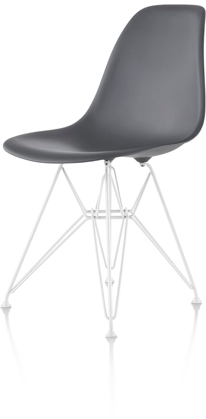 Eames® Molded Plastic Side Chair – Wire Base - Herman Miller® - Chairs - White - Black - Standard Glide - HORNE