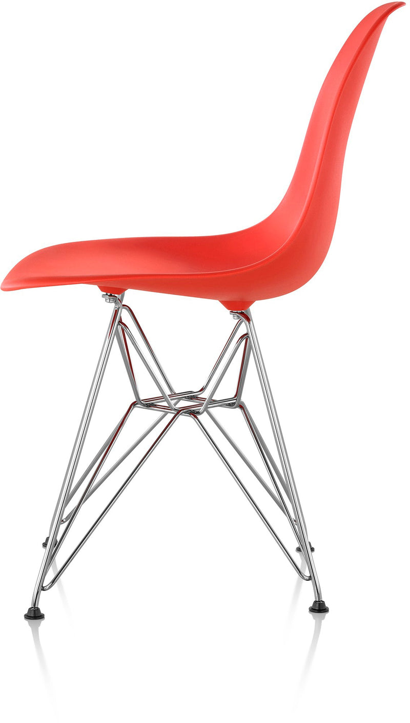 Eames® Molded Plastic Side Chair – Wire Base - Herman Miller® - Chairs - White - Black - Standard Glide - HORNE