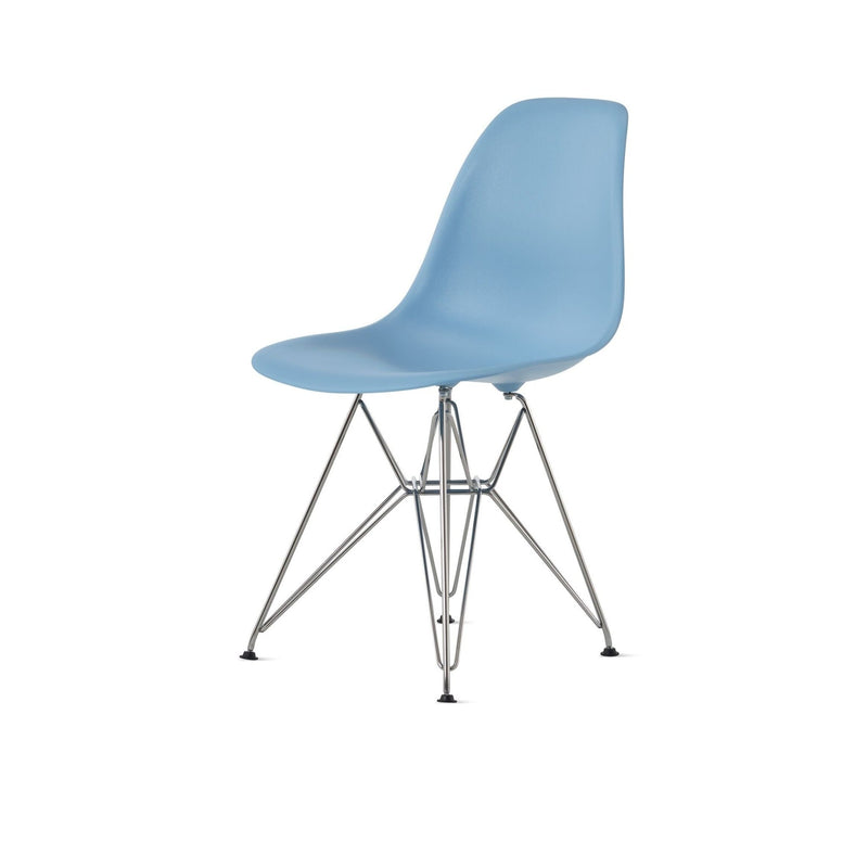 Eames® Molded Plastic Side Chair – Wire Base - Herman Miller® - Chairs - White - Black - Standard Glide - HORNE
