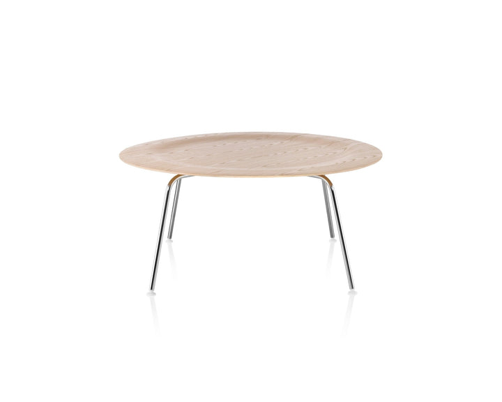 Eames® Molded Plywood Coffee Table - Metal Base - Herman Miller® - Tables - White Ash - Trivalent Chrome - HORNE