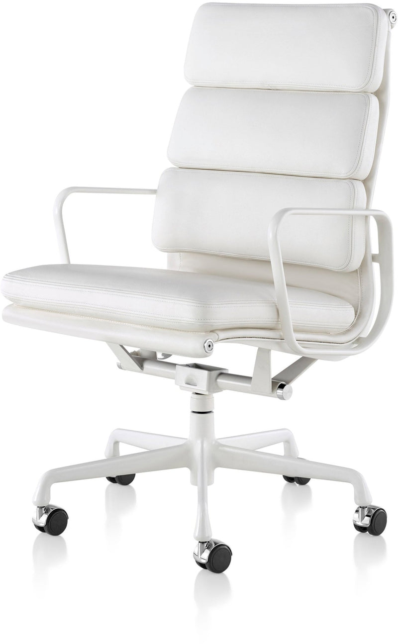 Eames® Soft Pad Executive Chair - Herman Miller® - Chairs - Casters with Manual Seat - Height Adjustment - Polished Aluminum - Prone Obsidian - HORNE