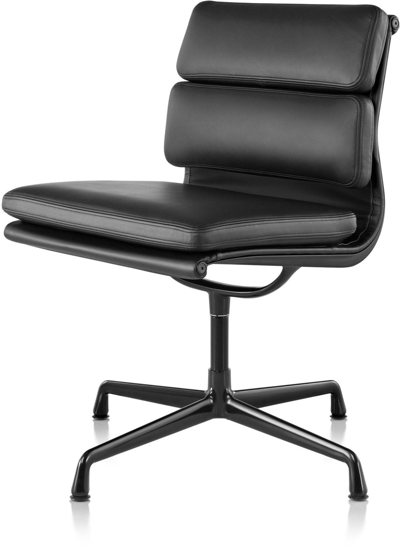 Eames® Soft Pad Side Chair - Herman Miller® - Chairs - With Arms - Polished Aluminum - Prone Obsidian - HORNE