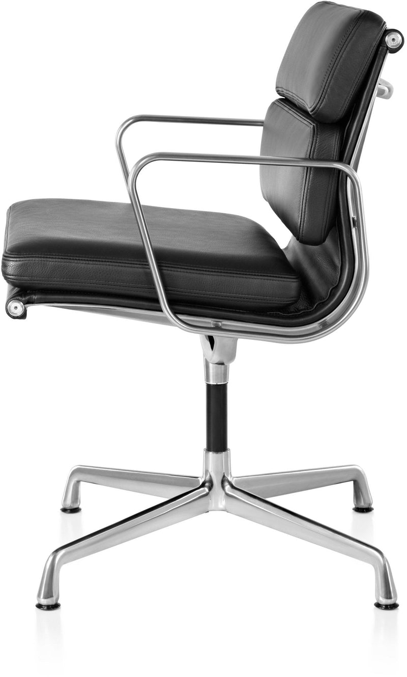 Eames® Soft Pad Side Chair - Herman Miller® - Chairs - With Arms - Polished Aluminum - Prone Obsidian - HORNE