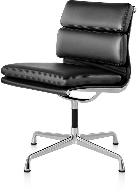 Eames® Soft Pad Side Chair - Herman Miller® - Chairs - With Arms - Polished Aluminum - Prone Obsidian - HORNE