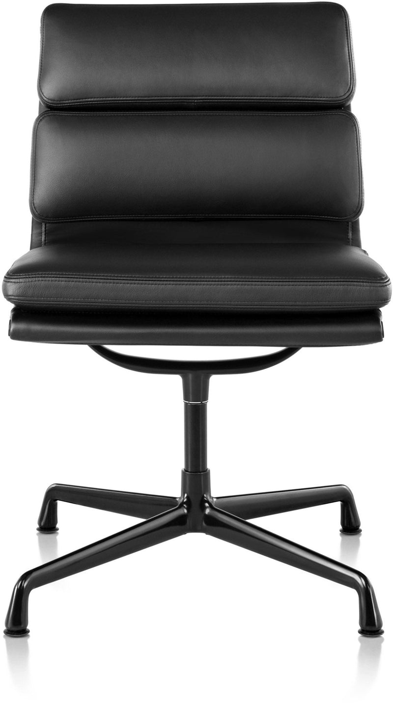 Eames® Soft Pad Side Chair - Herman Miller® - Chairs - With Arms - Polished Aluminum - Prone Obsidian - HORNE