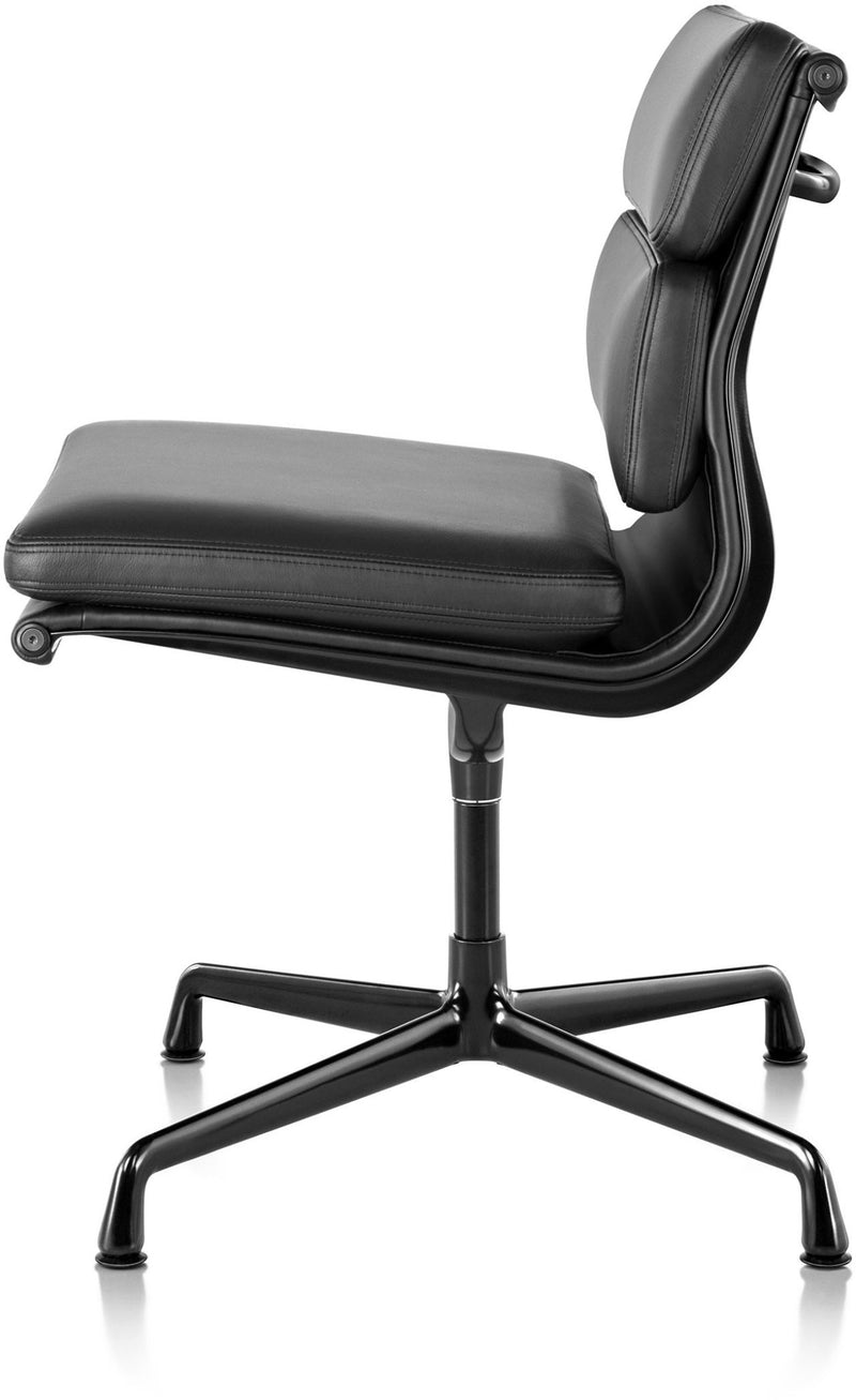 Eames® Soft Pad Side Chair - Herman Miller® - Chairs - With Arms - Polished Aluminum - Prone Obsidian - HORNE