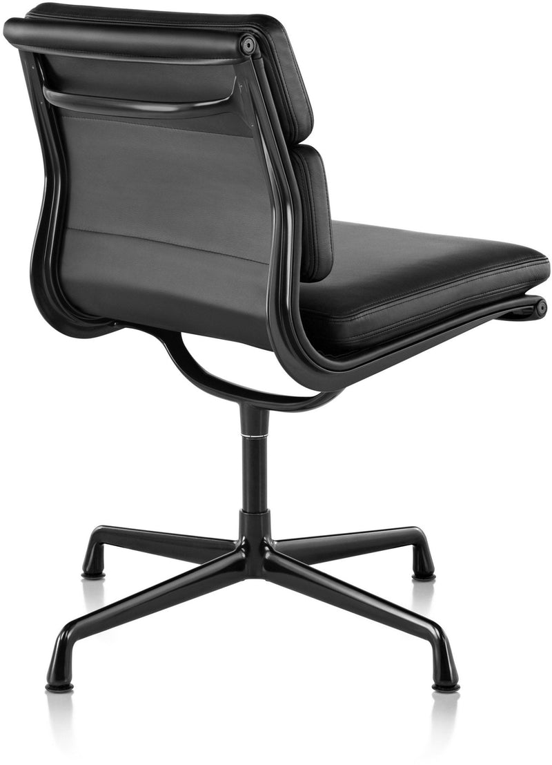 Eames® Soft Pad Side Chair - Herman Miller® - Chairs - With Arms - Polished Aluminum - Prone Obsidian - HORNE