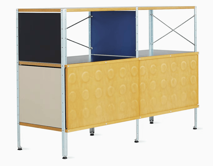 Eames® Storage Unit - 2x2 - Herman Miller® - Storage + Organization - With Door - Multicolor - Zinc Plated - HORNE