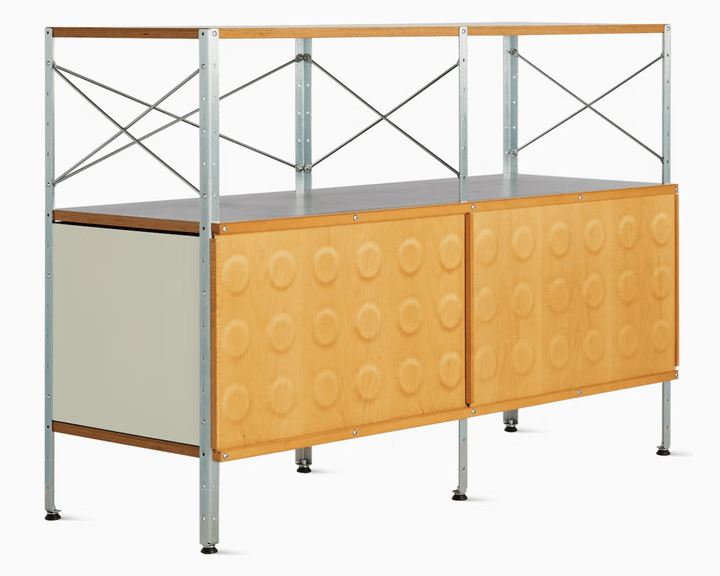 Eames® Storage Unit - 2x2 - Herman Miller® - Storage + Organization - With Door - Natural - Zinc Plated - HORNE