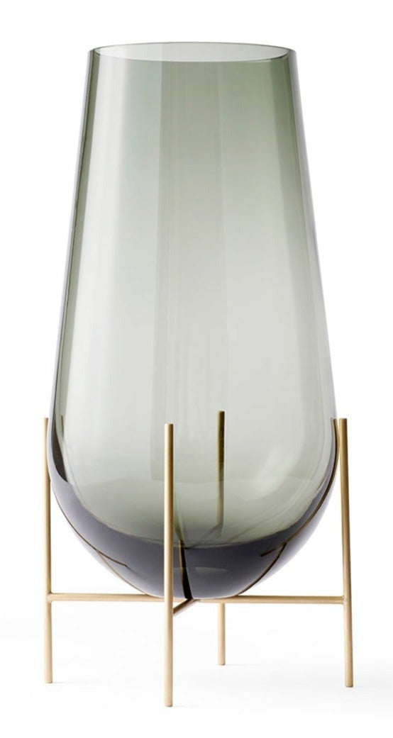 Echasse Vase - Audo Copenhagen - Vases - Small - Smoke/Brushed Brass - HORNE