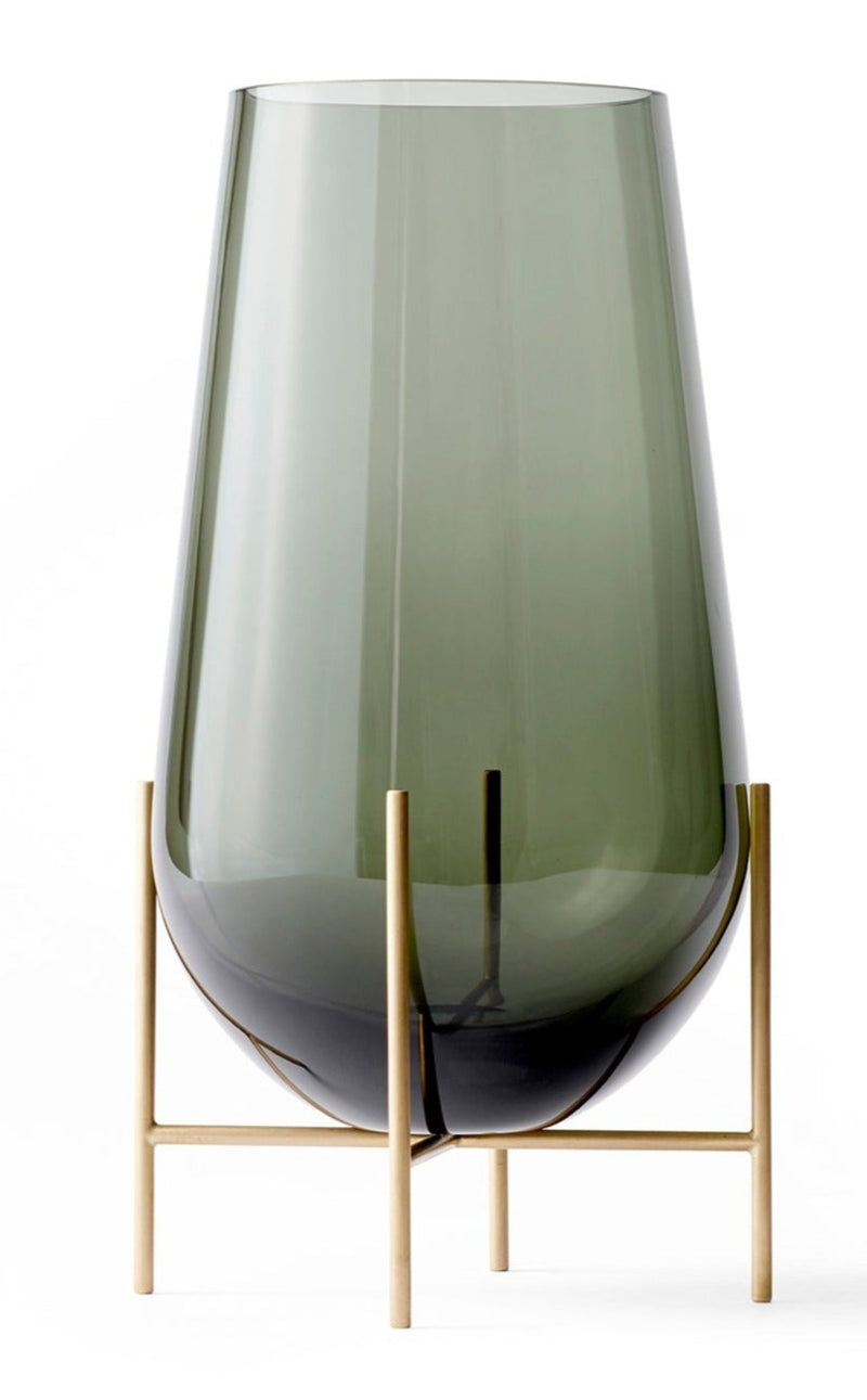 Echasse Vase - Audo Copenhagen - Vases - Small - Smoke/Brushed Brass - HORNE