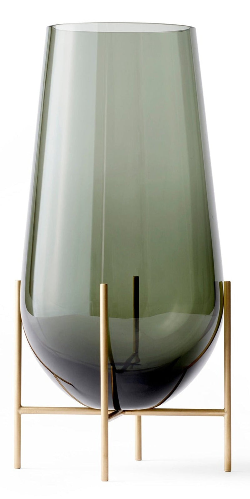 Echasse Vase - Audo Copenhagen - Vases - Small - Smoke/Brushed Brass - HORNE