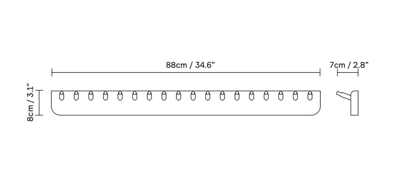 Echo Coatrack - Form + Refine - Coat + Key Racks - Small - Natural Oiled Oak - HORNE