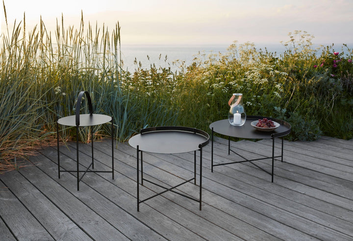 EDGE Tray Table - HOUE - Outdoor Furniture - 29.9"Ø - Pigeon Blue - HORNE