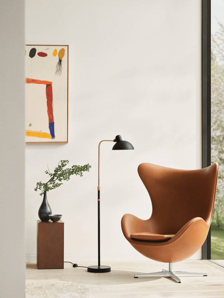 Egg™ Lounge Chair - Fritz Hansen - Chairs - Grace Walnut Leather - Black Lacquer - HORNE
