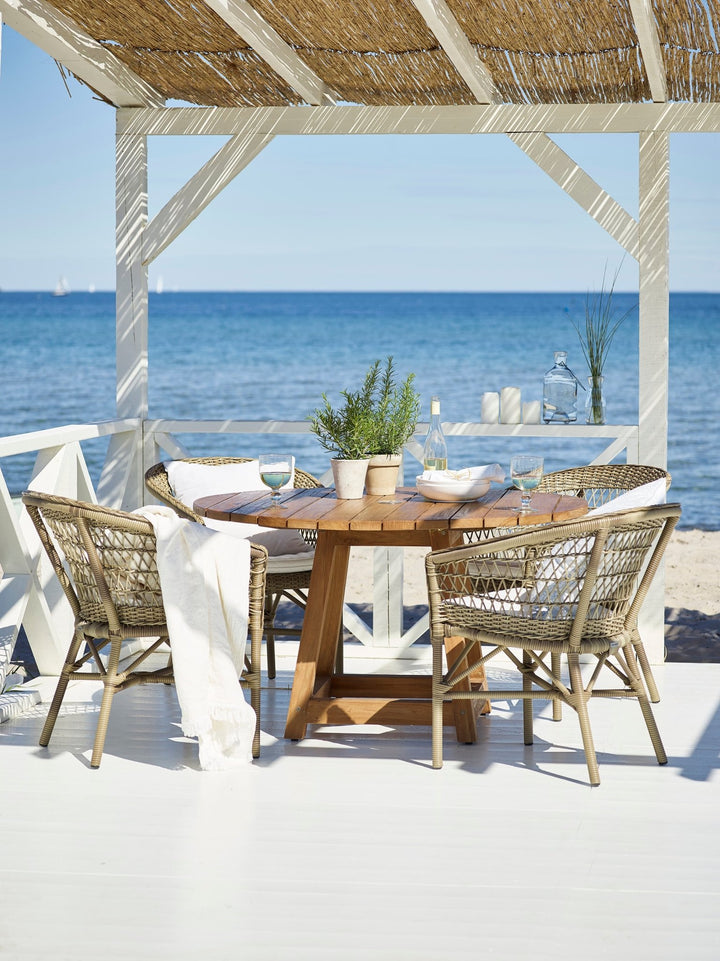 Emma Dining Chair - Exterior - Sika Design - Outdoor Furniture - Antique - Sunbrella Sailcloth Seagull - HORNE
