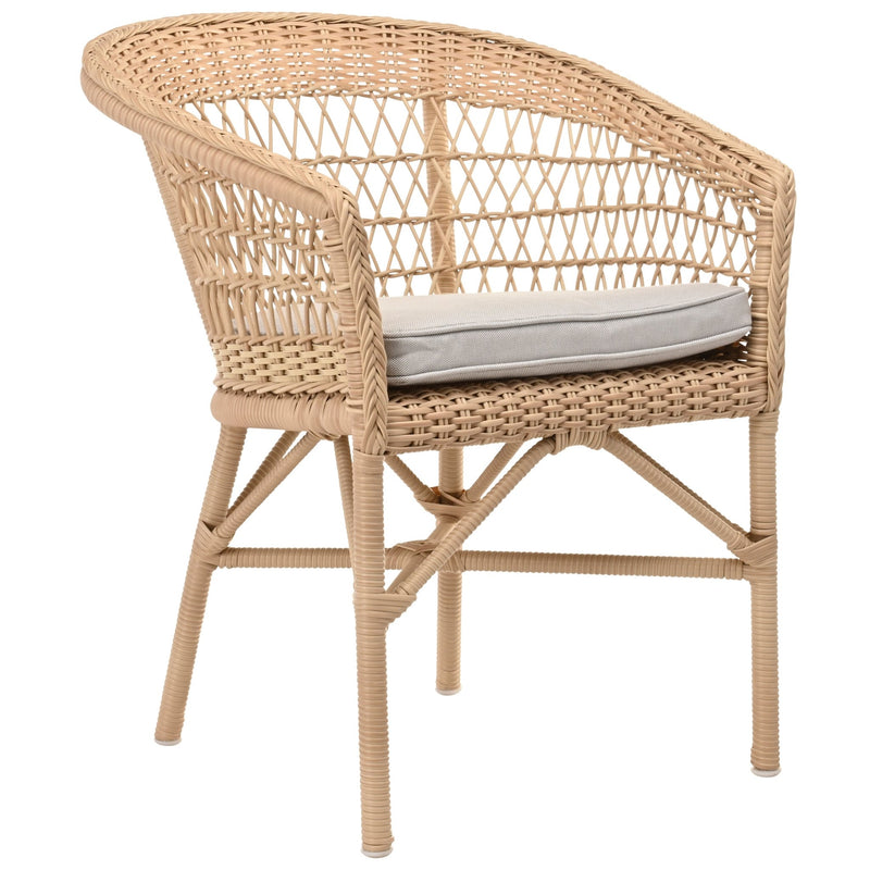 Emma Dining Chair - Exterior - Sika Design - Outdoor Furniture - Antique - Sunbrella Sailcloth Seagull - HORNE