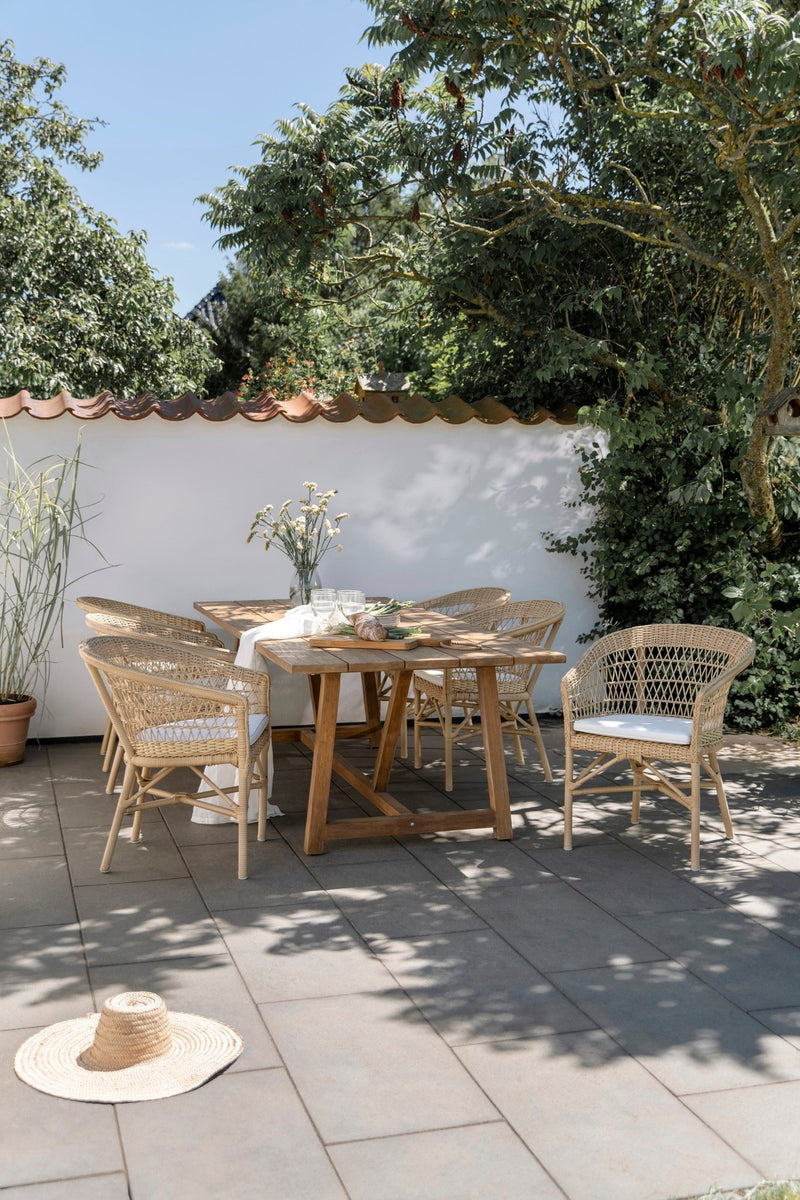 Emma Dining Chair - Exterior - Sika Design - Outdoor Furniture - Antique - Sunbrella Sailcloth Seagull - HORNE