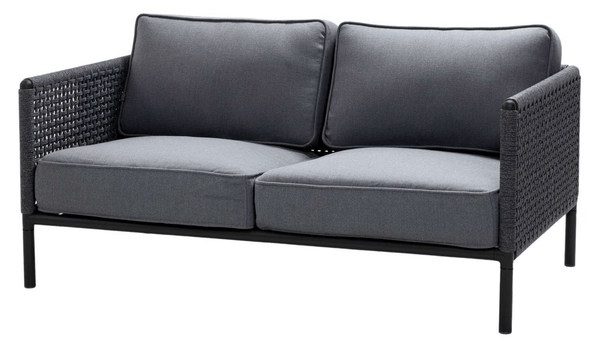 Encore 2 - Seater Sofa - Cane Line - Outdoor Furniture - Lava Grey/Dark Grey - HORNE