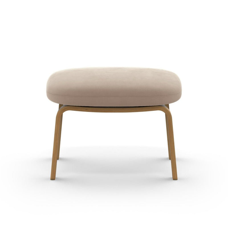 Era Footstool - Wood Legs - Normann Copenhagen - Stools + Benches + Ottomans - Sorensen Leather Ultra - Black - Oak - HORNE