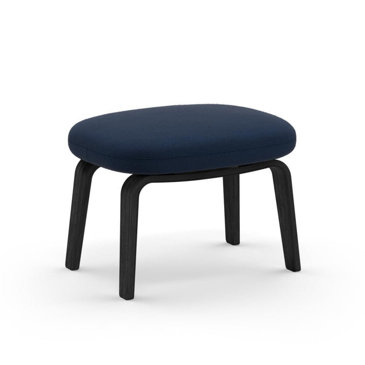 Era Footstool - Wood Legs - Normann Copenhagen - Stools + Benches + Ottomans - Sorensen Leather Ultra - Black - Oak - HORNE