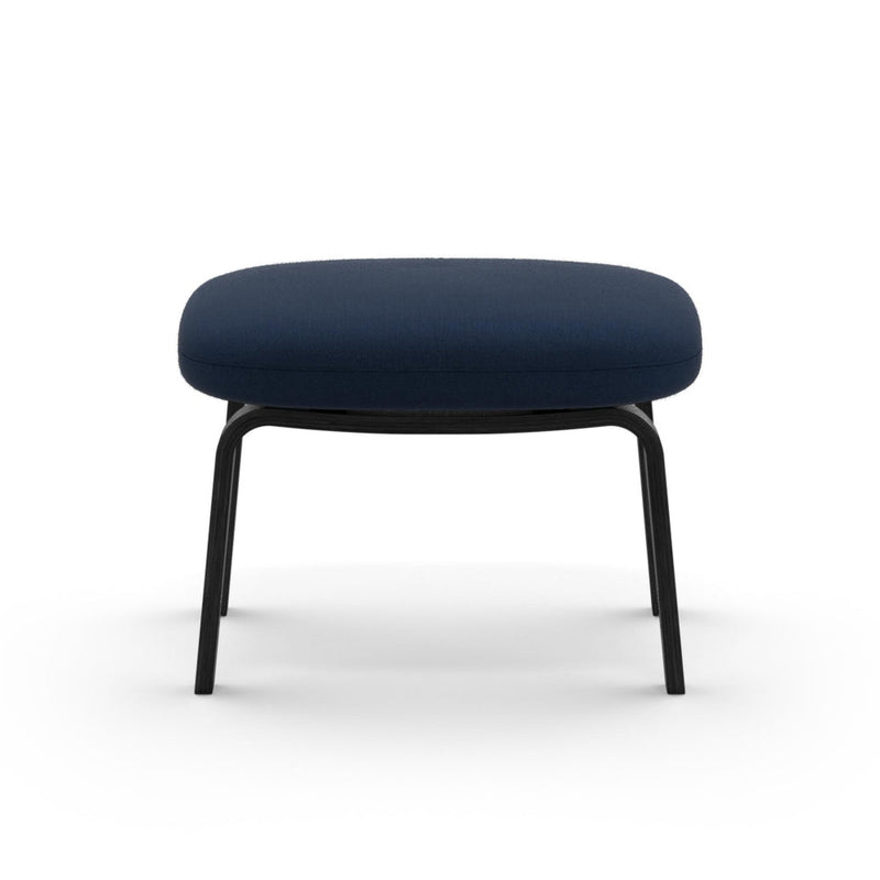 Era Footstool - Wood Legs - Normann Copenhagen - Stools + Benches + Ottomans - Sorensen Leather Ultra - Black - Oak - HORNE
