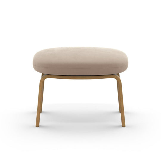 Era Footstool - Wood Legs - Normann Copenhagen - Stools + Benches + Ottomans - Sorensen Leather Ultra - Black - Oak - HORNE