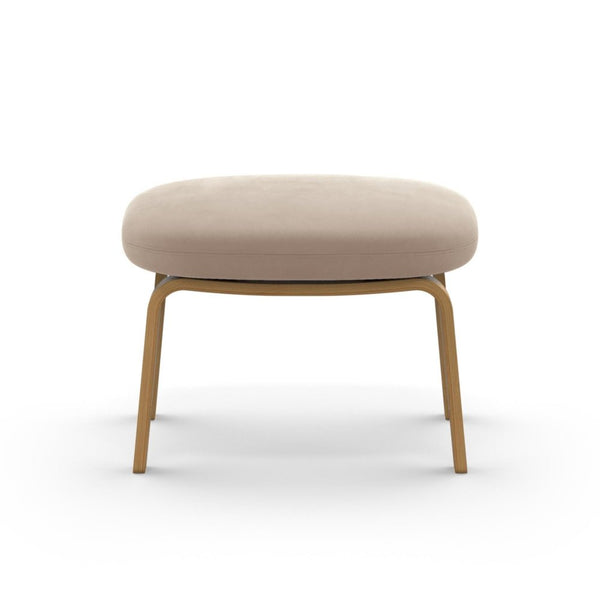 Era Footstool - Wood Legs - Normann Copenhagen - Stools + Benches + Ottomans - Sorensen Leather Ultra - Black - Oak - HORNE
