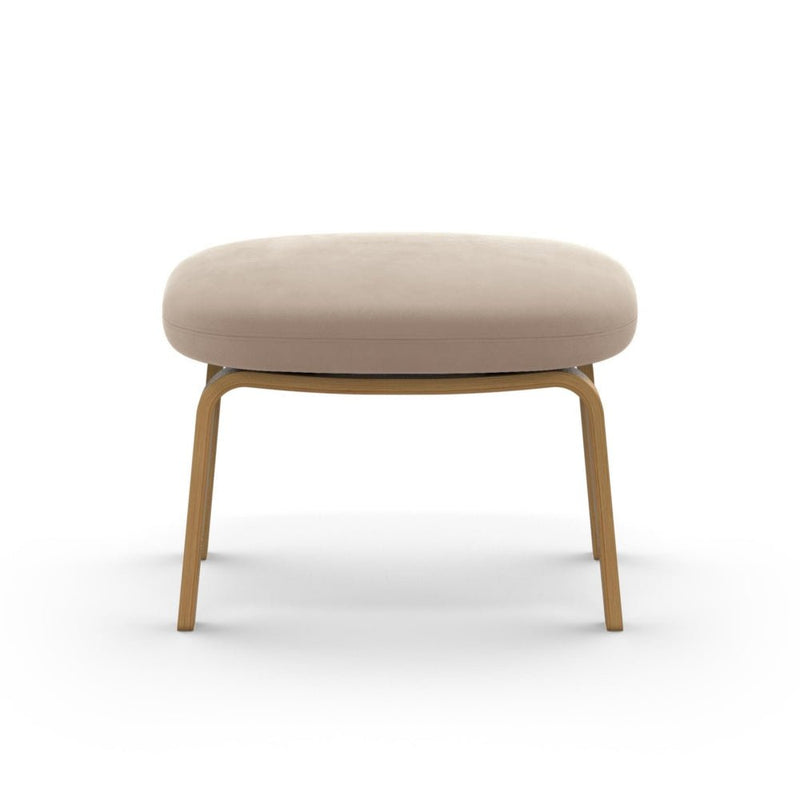 Era Footstool - Wood Legs - Normann Copenhagen - Stools + Benches + Ottomans - Sorensen Leather Ultra - Black - Oak - HORNE