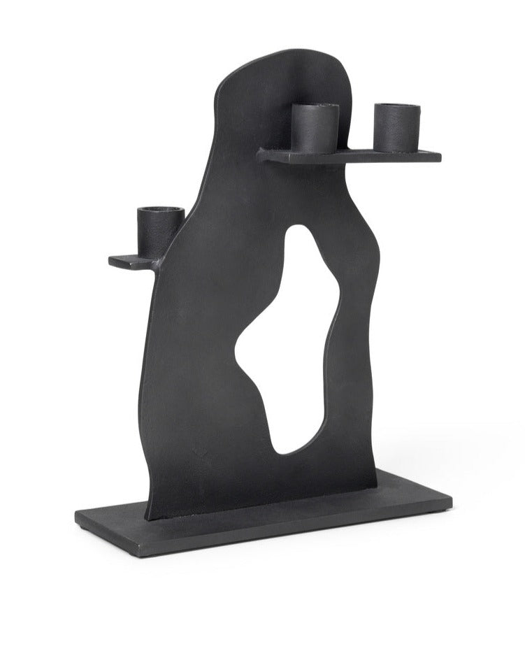 Erode Candle Holder - Ferm Living - Candle Holders - Black - HORNE
