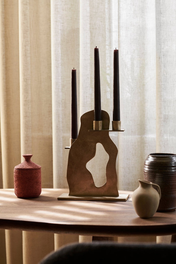 Erode Candle Holder - Ferm Living - Candle Holders - Brass - HORNE