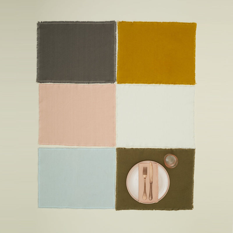 Essential Cotton Placemat - Set of 4 - Hawkins New York - Kitchen + Table Linens - Ivory - HORNE