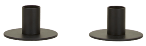 Essential Metal Candle Holder - Set of 2 - Hawkins New York - Candle Holders - Black - HORNE