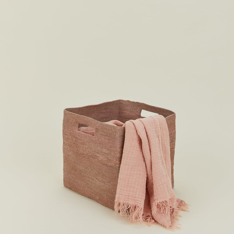 Essential Square Basket - Hawkins New York - Storage + Organization - Blush - HORNE
