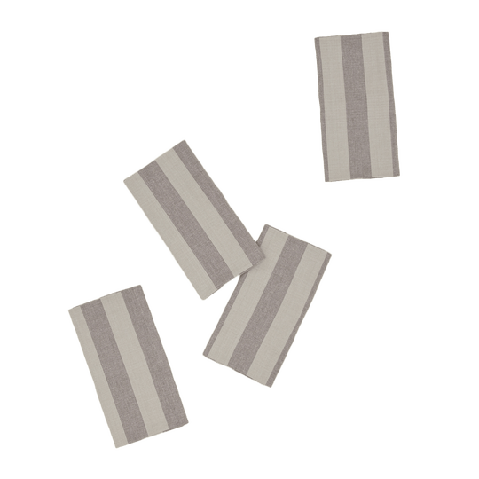 Essential Striped Dinner Napkin - Set of 4 - Hawkins New York - Kitchen + Table Linens - Ghost Grey/ Dark Grey - HORNE