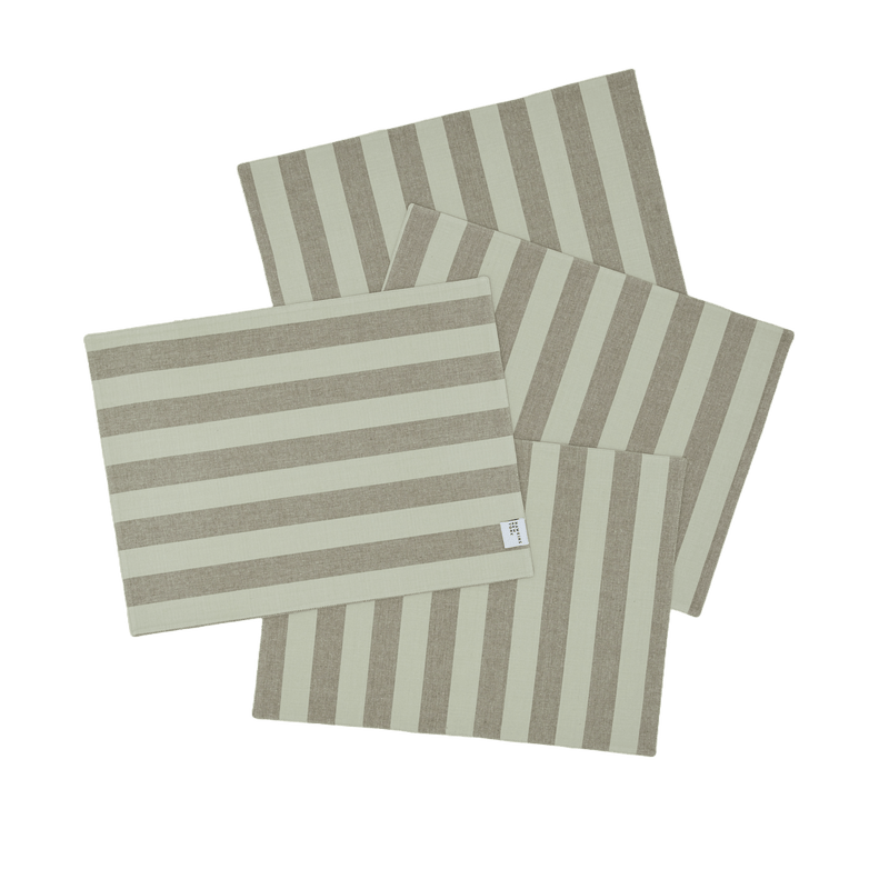 Essential Striped Placemat - Set of 4 - Hawkins New York - Kitchen + Table Linens - Ivory/ Flax - HORNE