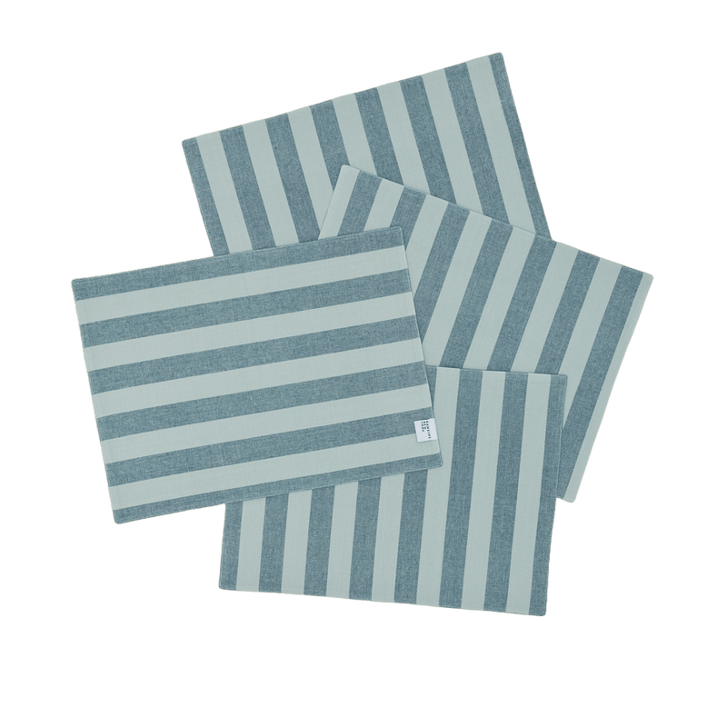 Essential Striped Placemat - Set of 4 - Hawkins New York - Kitchen + Table Linens - Ivory/ Flax - HORNE